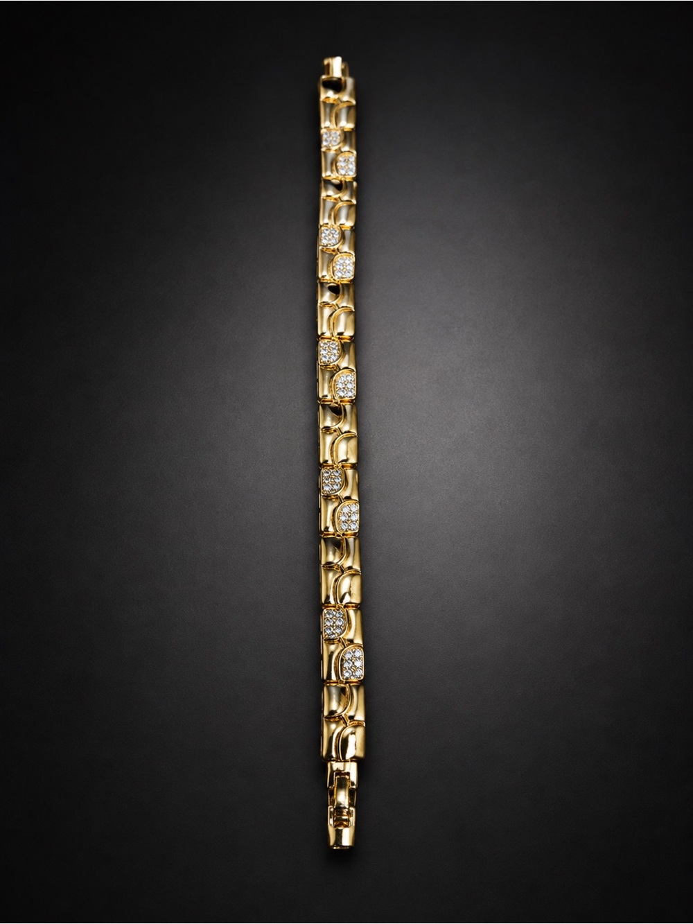 Gold Crystal Link Bracelet - Women's Jewelry